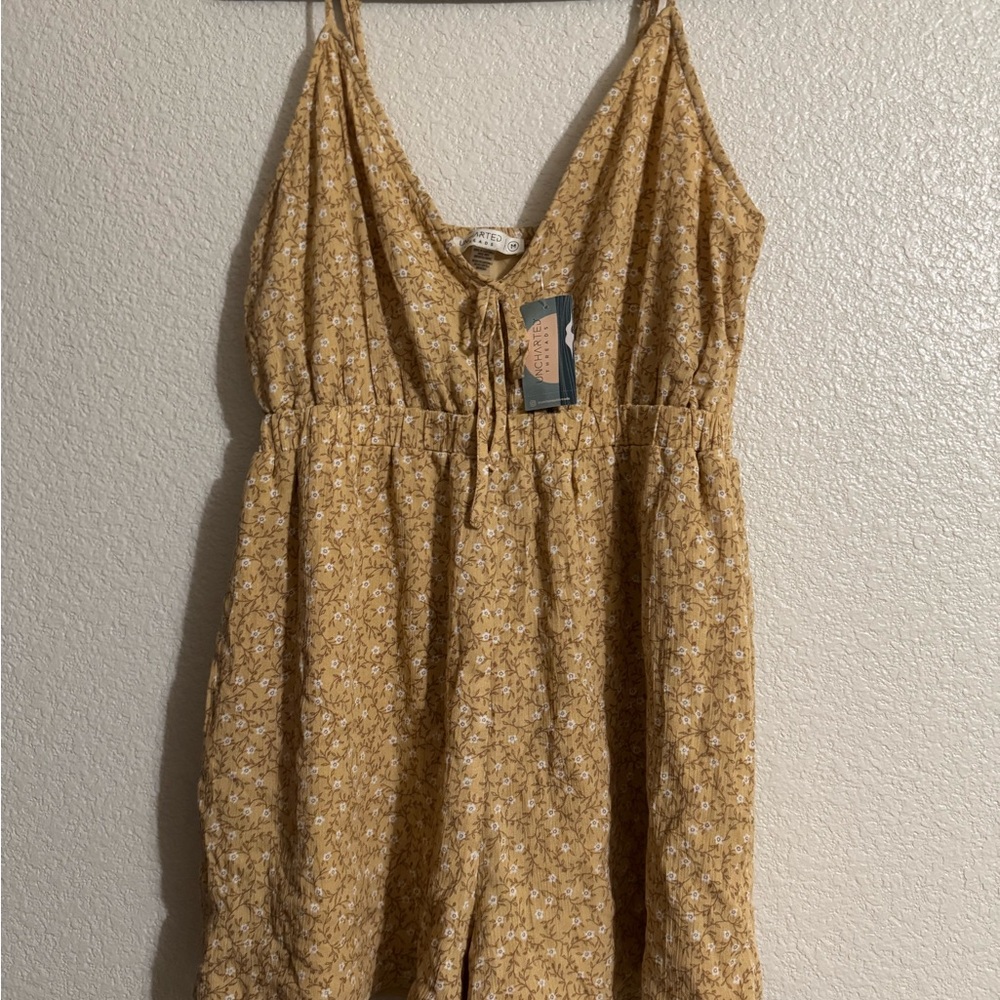 Universal Thread Mustard Floral Jumpsuit